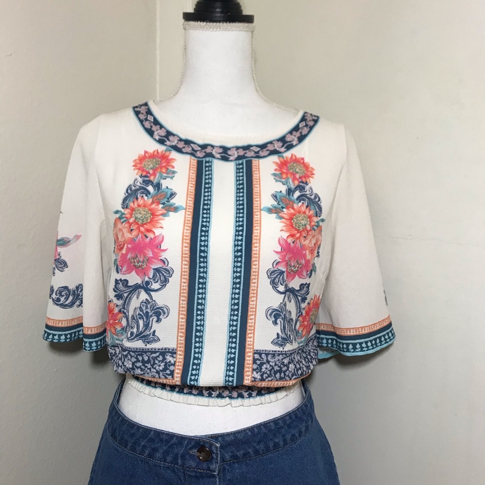 Jealous Tomato Floral Back Tie Details Floral Top